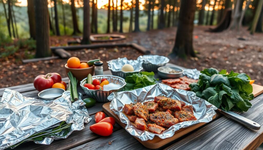 Pre-Campfire Foil Packet Preparation